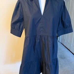 Avara Navy Blue Cotton Poplin Dress size L